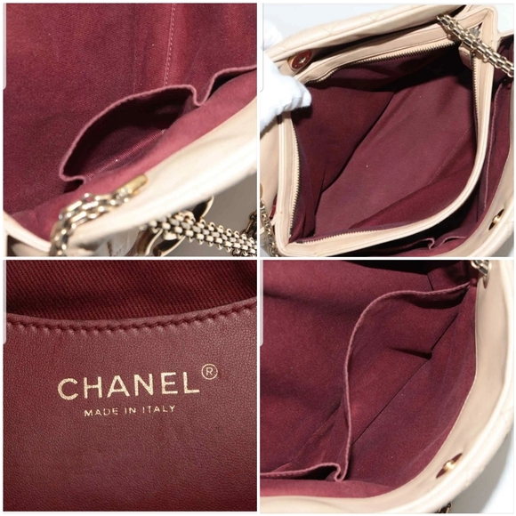 Chanel Matelasse 14th Series Beige Lambskin Gold Metal Chain Shoulder Bag - Picture 16 of 16